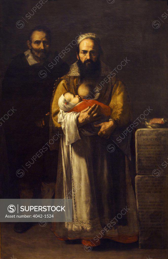 Stock Photo: 4042-1524 Magdalena Ventura with Her Husband and Son by Jusepe de Ribera, 1631, Spain, Madrid, Museo Nacional del Prado