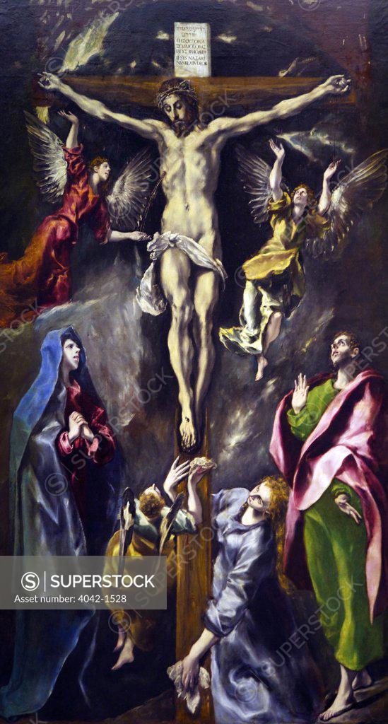 Stock Photo: 4042-1528 The Crucifixion by El Greco, 1584, Spain, Madrid, Museo Nacional del Prado