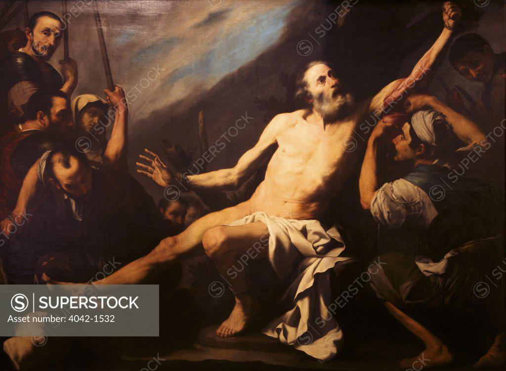 Stock Photo: 4042-1532 Martyrdom of Saint Bartholomew by Jose de Ribera, Spain, Madrid, Real Academia de Bellas Artes
