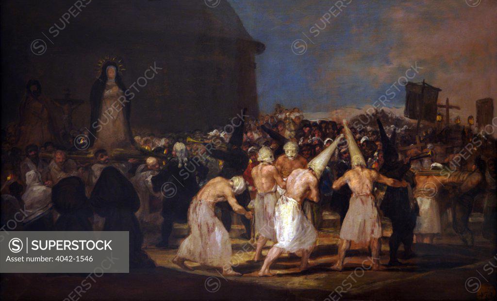 Stock Photo: 4042-1546 Procession of Flagellants by Francisco de Goya y Lucientes, circa 1814-1816, Spain, Madrid, Real Academia de Bellas Artes