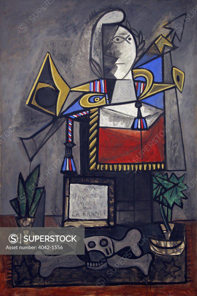Stock Photo: 4042-1556 Monument to the Spaniards who Died for France by Pablo Picasso, 1946-1947, Spain, Madrid, Reina Sofia Museum of Modern Art