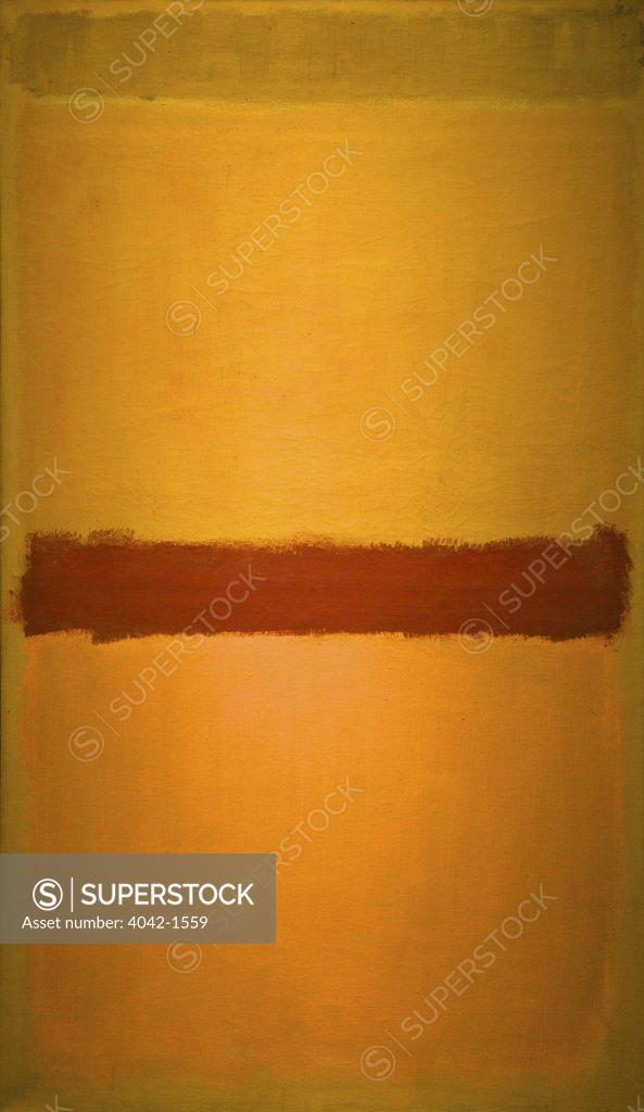 Stock Photo: 4042-1559 Untitled (Orange, Plum, Yellow), 1950, Spain, Madrid, Reina Sofia Museum of Modern Art, Mark Rothko (1903-1970)