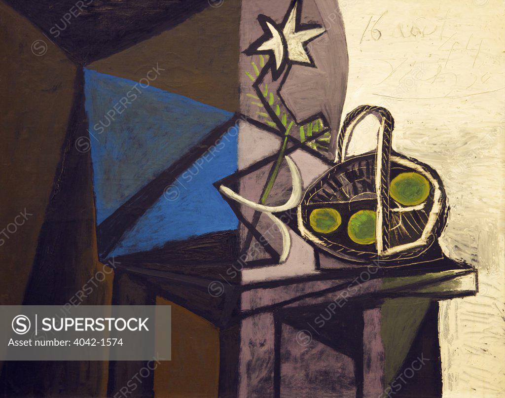Stock Photo: 4042-1574 Still Life by Pablo Picasso, 1944, Spain, Madrid, Reina Sofia Museum of Modern Art