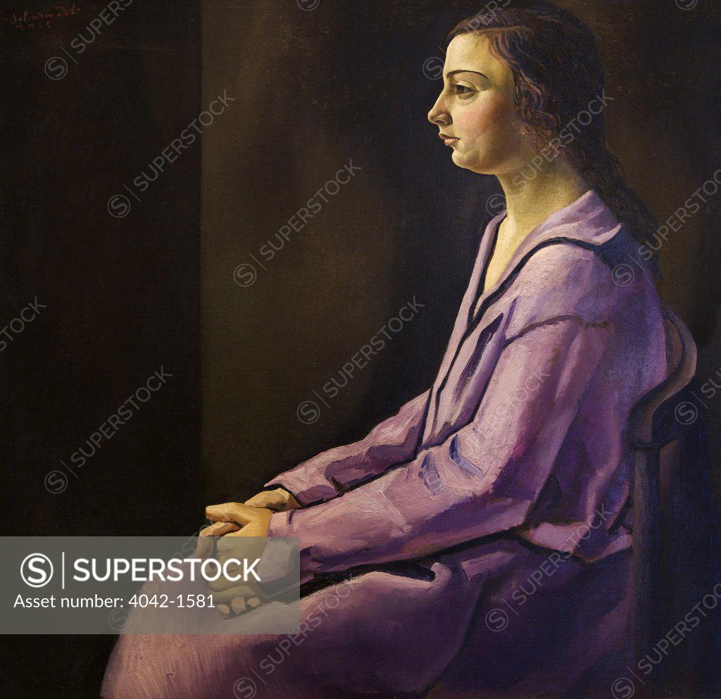 Stock Photo: 4042-1581 Portrait of His Sister (Ana Maria) by Salvador Dali, 1925, Spain, Madrid, Reina Sofia Museum of Modern Art