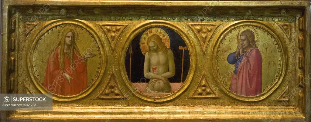 Man of Sorrows with Saints,  by Fra Angelico,  1422,  England,  London,  Courtauld Institute and Galleries,  1400-1455