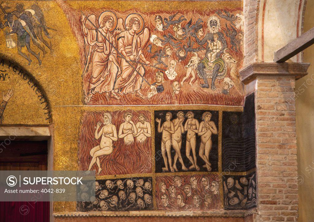 Stock Photo: 4042-839 Italy, Veneto, Venice, Torcello, Cathedral of Santa Maria Assunta, Judgment Day, mosaic