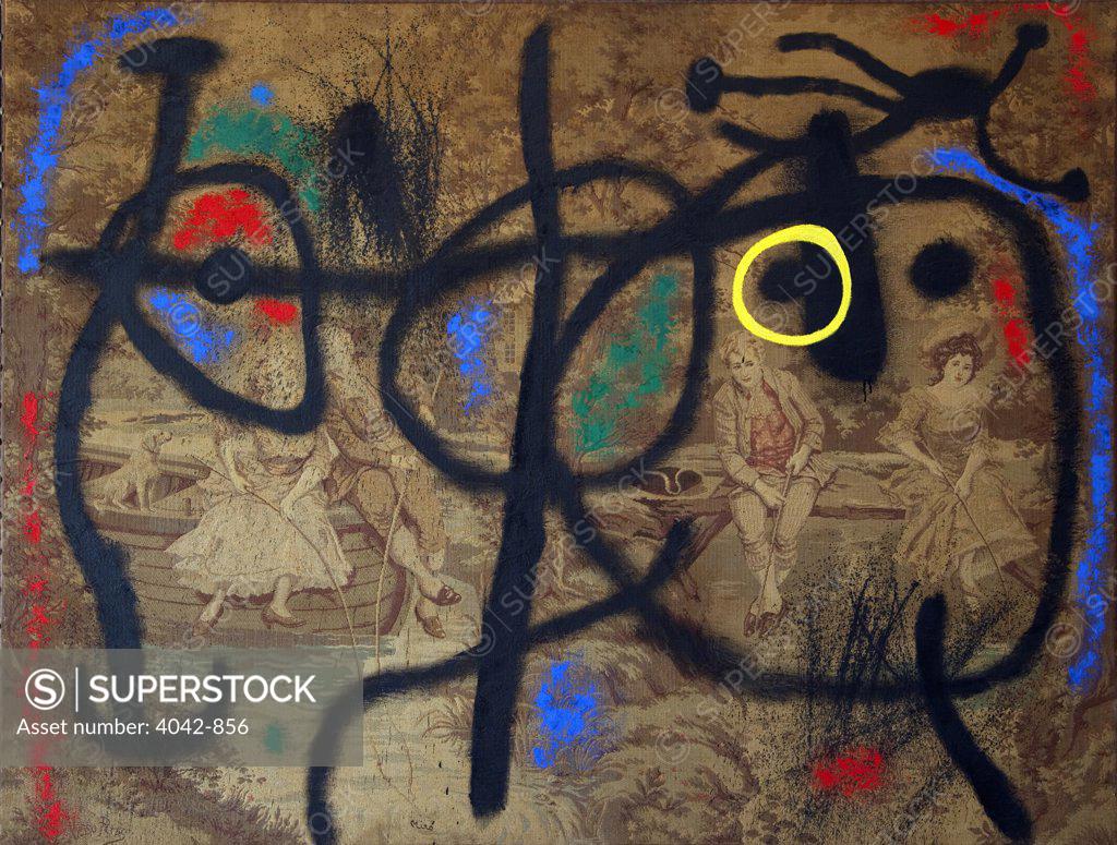 Stock Photo: 4042-856 La Partie de Peche des Amoreux by Joan Miro, 1965