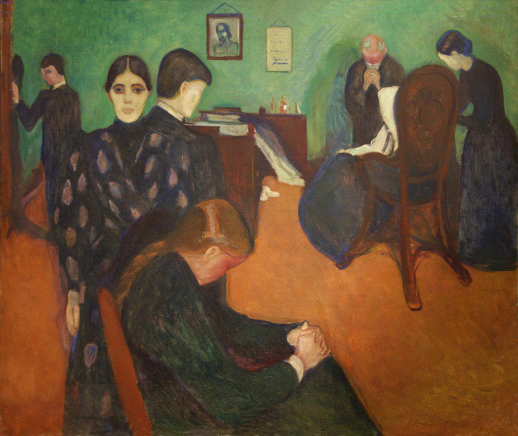Death in the Sick-Room by Edvard Munch, 1893, Norway, Oslo, Munch Museum