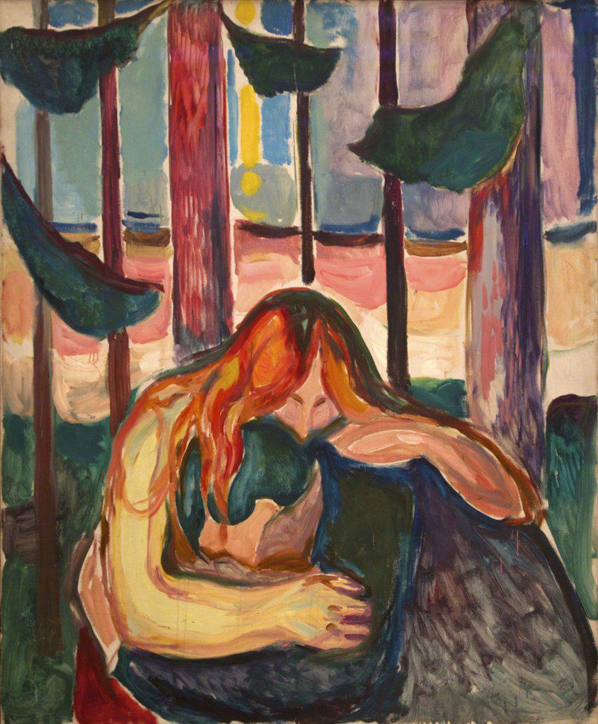 Vampire in the Forest by Edvard Munch, 1916-1918, Norway, Oslo, The Munch Museum and Art Gallery