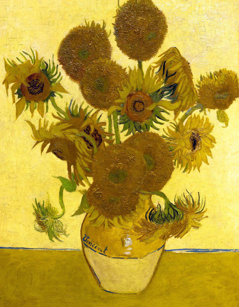 Sunflowers, by Vincent van Gogh, 1888, National Gallery, London, England, UK, GB, Europe