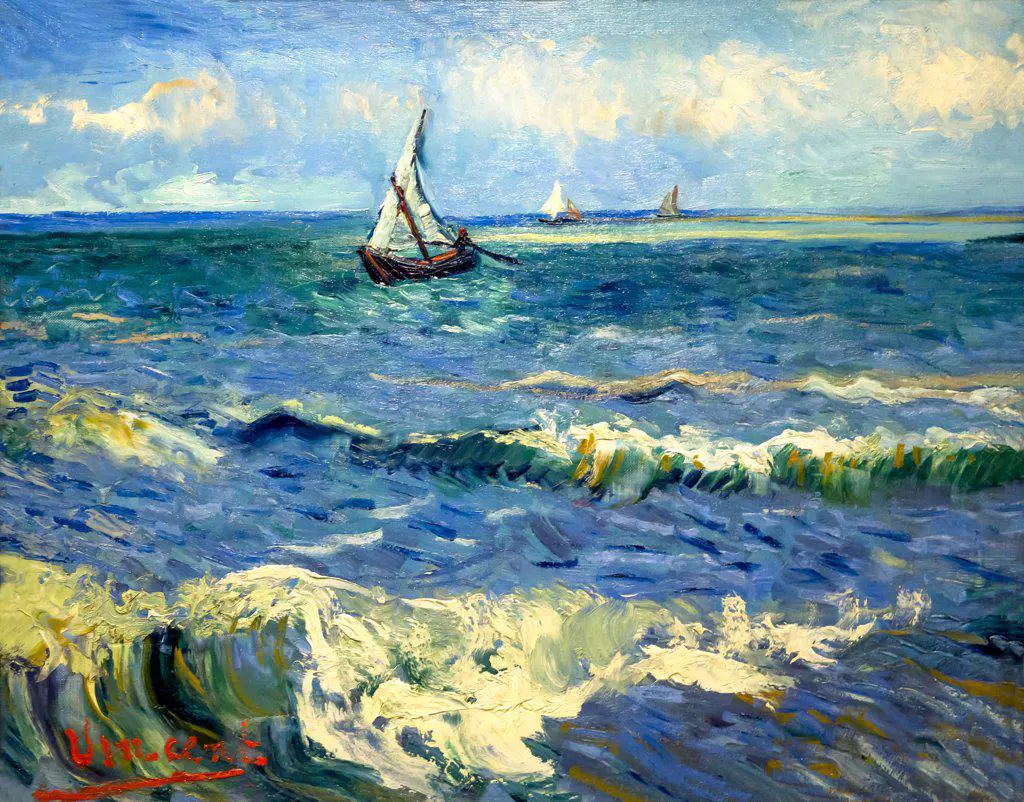 Seascape near Les Saintes-Maries-de-la-Mer, by Vincent van Gogh, 1888, Netherlands, Europe