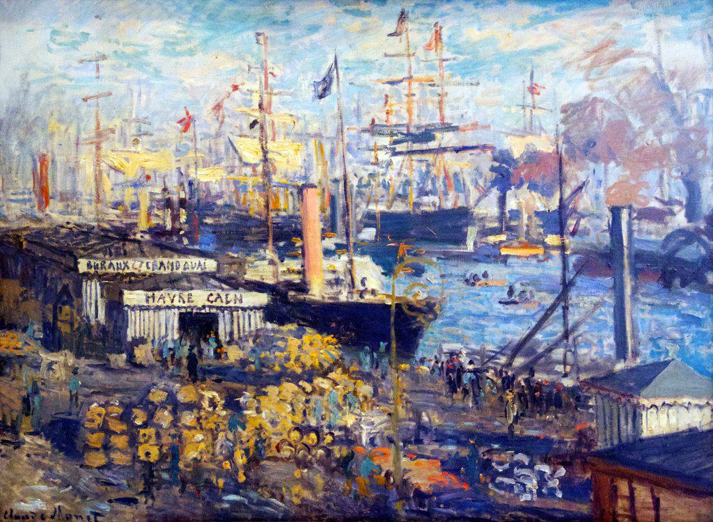Russia, Saint Petersburg, State Hermitage Museum, Grand Quay at Le Havre by Claude Monet, 1874