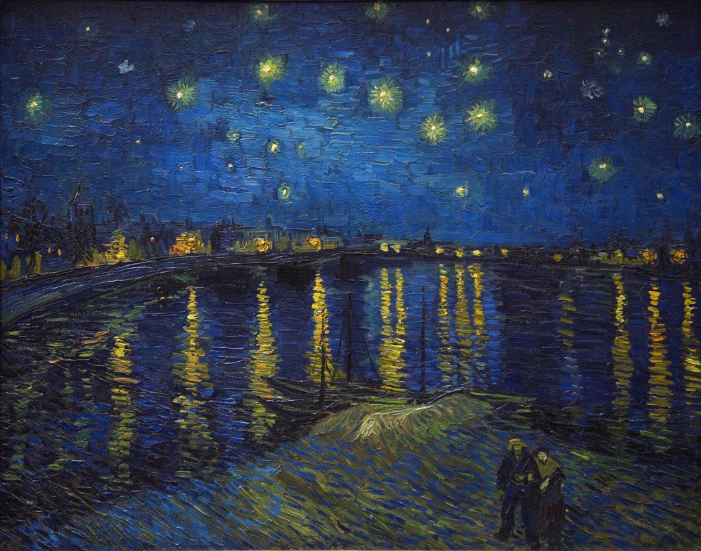 Starry Night over the Rhone by Vincent van Gogh, oil on canvas, (1853-1890), France, Paris, Musee d'Orsay