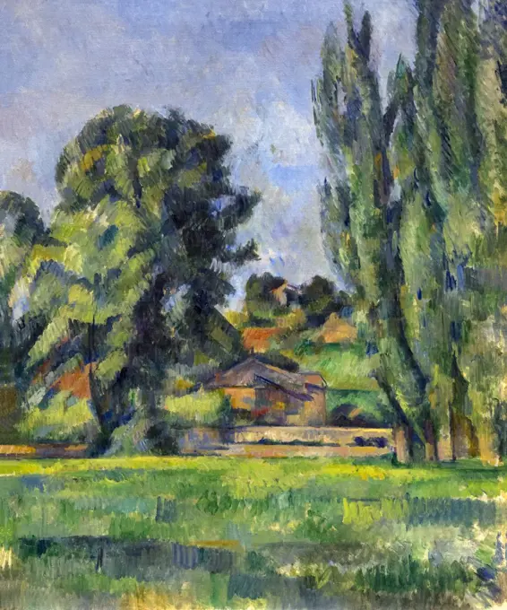 Landscape with Poplars, by Paul Cezanne, circa 1885, National Gallery, London, England, UK, GB, Europe