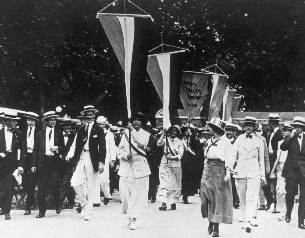 Suffragettes marching, Washington DC., 1917.