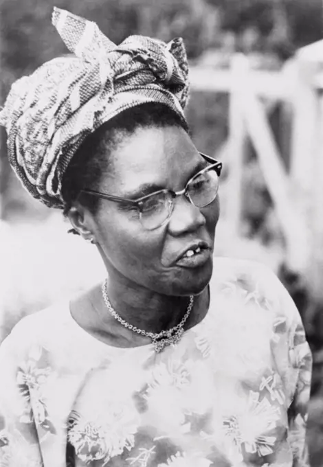 Funmilayo Ransome-Kuti (1900-1978), a Nigerian feminist, was a political and women's rights activist. Ca. 1950-60s.