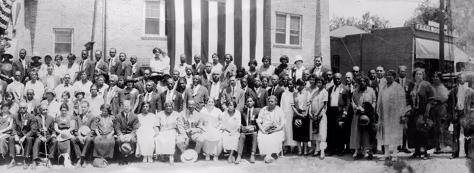 Convention of the National Association for the Advancement of Colored People, June 24-30, 1925, Denver, Colorado. Sitters include NAACP staff: Walter White, Robert Bagnall, and James Weldon Johnson.