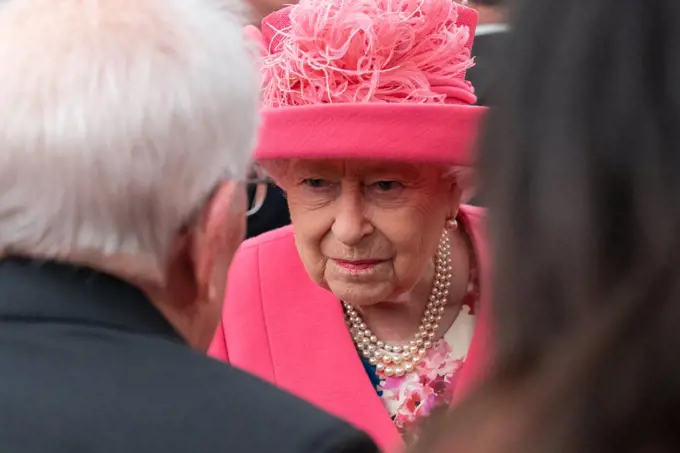 Queen Elizabeth II, meets with World War II veterans and their families at the D-Day National Commemoration, Portsmouth, England, June 5, 2019  (BSLOC_2019_6_214)