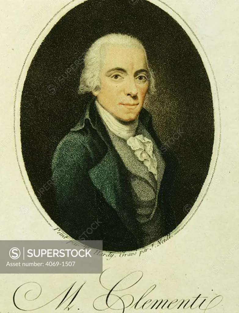 Muzio CLEMENTI, 1752-1832, Italian composer, engraving after T. Hardy