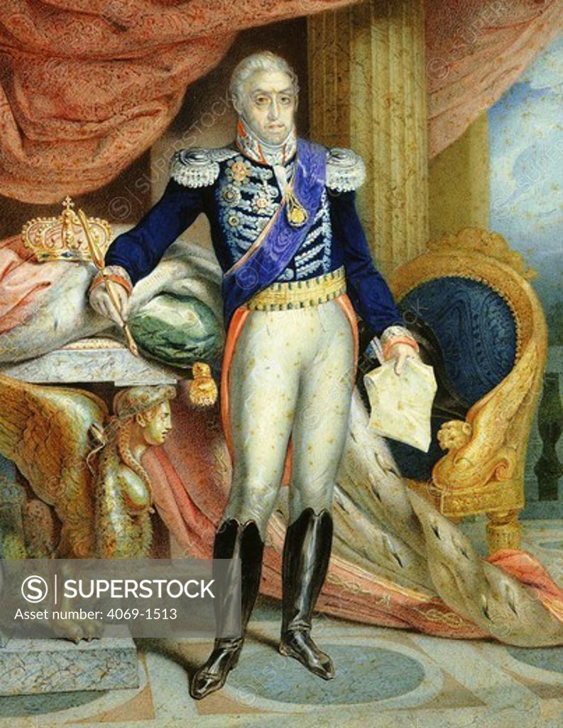 Stock Photo: 4069-1513 King CHARLES Felix of Sardinia, d. 1831, brother and successor of Victor Emmanuel I