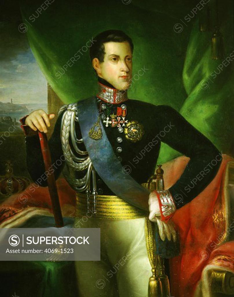 Stock Photo: 4069-1523 CHARLES Albert King of Sardinia 1798-1849, 19th century