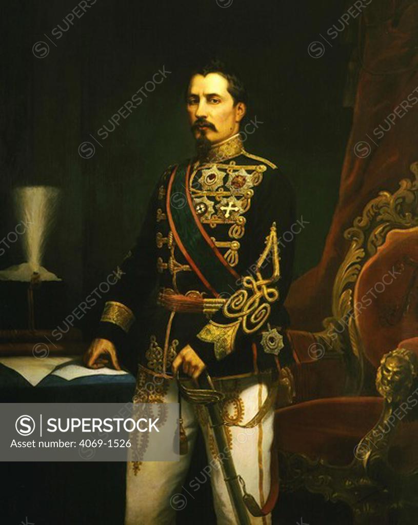 Stock Photo: 4069-1526 ALEXANDRU Ion 1 Prince Cuza elected 17.1.1859 Prince of Romania by C.P. Szathmary
