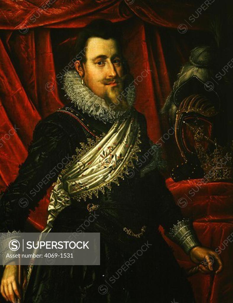 Stock Photo: 4069-1531 King CHRISTIAN IV of Denmark 1588-1648, painted 1612