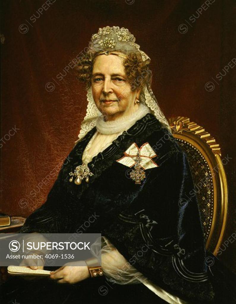 Stock Photo: 4069-1536 Queen CAROLINE Amalia 2nd wife of King Christian VIII of Denmark 1839-48