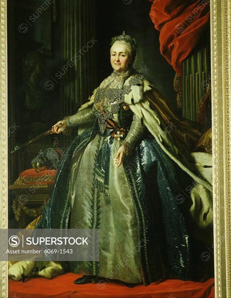 Stock Photo: 4069-1543 Queen CATHERINE Alexiewna II of Russia, 1729-96, the Great, 1775