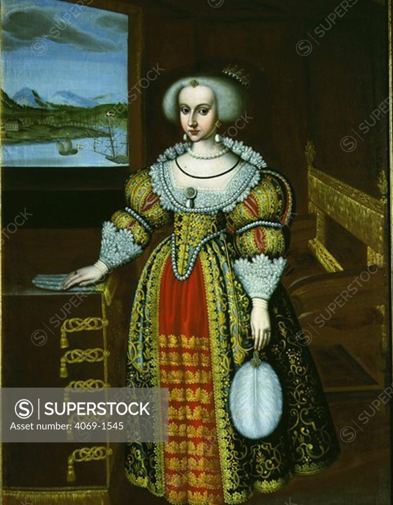 Stock Photo: 4069-1545 Queen CHRISTINA of Sweden 1626-89