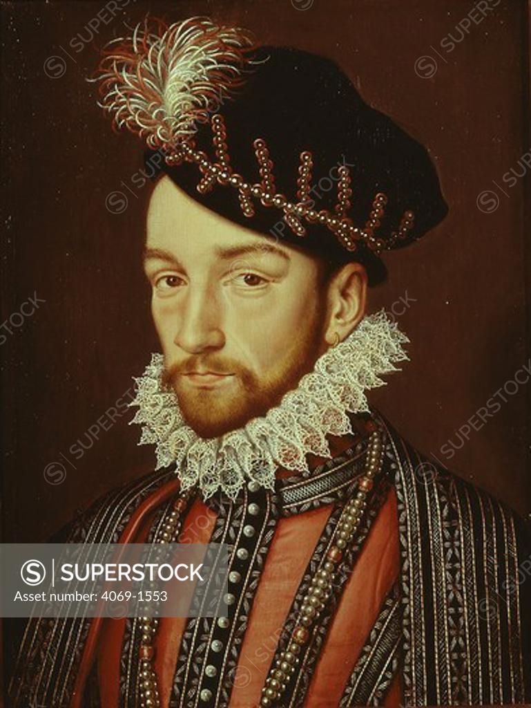 Stock Photo: 4069-1553 King CHARLES IX of France 1550-74, 1561 (MV 3239)