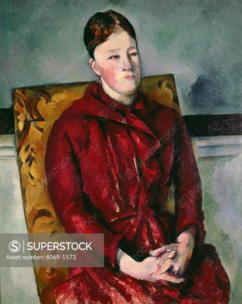 Stock Photo: 4069-1573 Mme CEZANNE, wife of artist, in armchair, 1888-90