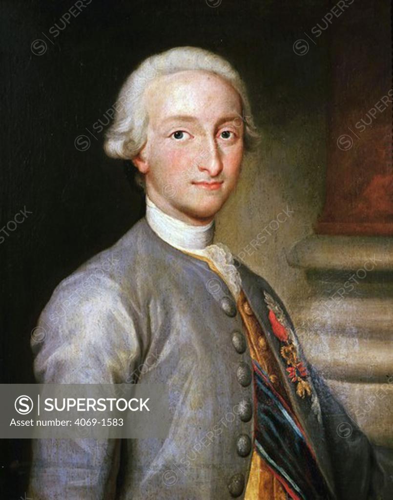 Stock Photo: 4069-1583 CHARLES IV, 1748-1819, as crown prince Asturias, King of Spain, 1788-1808