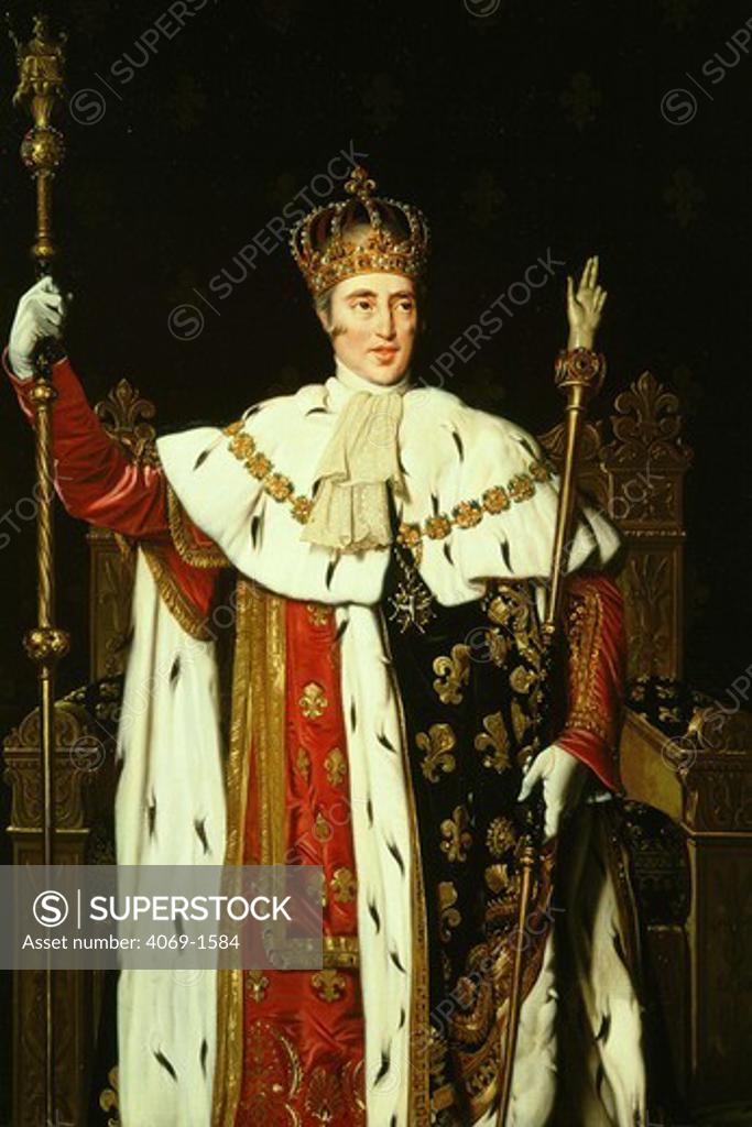Stock Photo: 4069-1584 KING CHARLES X of France, 1757-1836, detail from Coronation