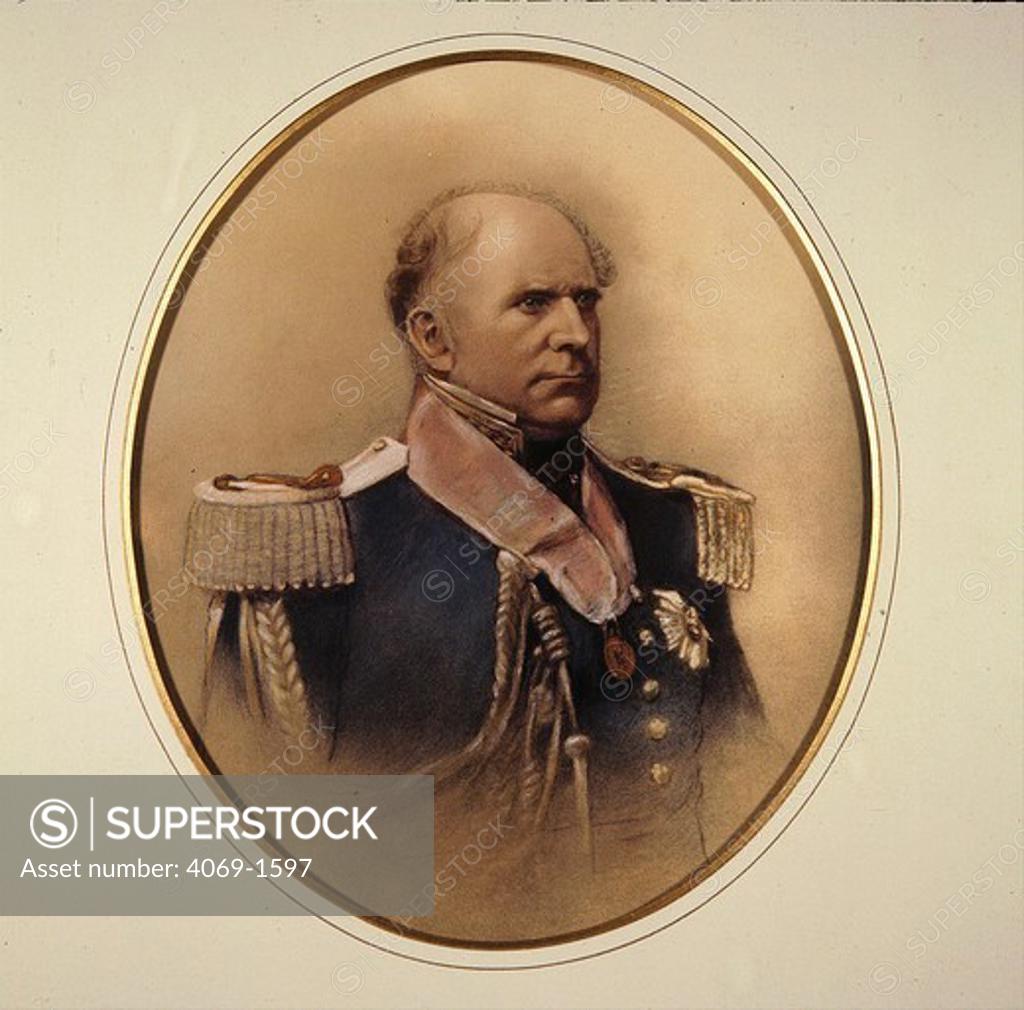 Stock Photo: 4069-1597 Sir William Thomas DENISON, 1804-71, lieutenant governor of Tasmania 1847-55, Governor of New South Wales 1855-61 and then of Madras 1861-66, crayon drawing