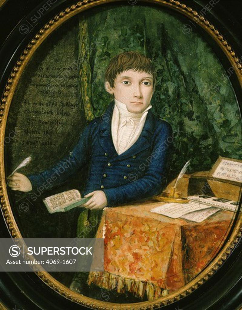 Stock Photo: 4069-1607 Gaetano DONIZETTI 1797-1848 Italian composer as young boy 1797-1848 by B Martini