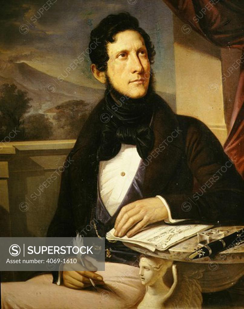 Stock Photo: 4069-1610 Gaetano DONIZETTI 1797-1848 Italian composer, oil c.1840