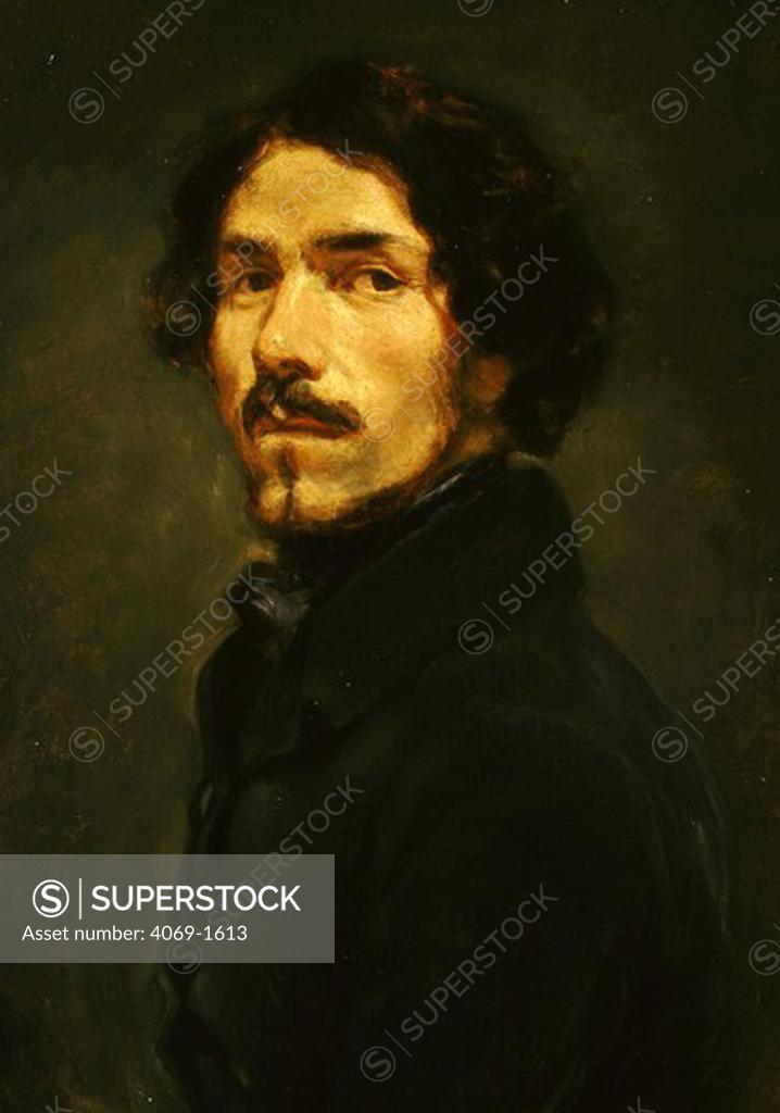 Stock Photo: 4069-1613 Self portrait (DELACROIX), painted c. 1840