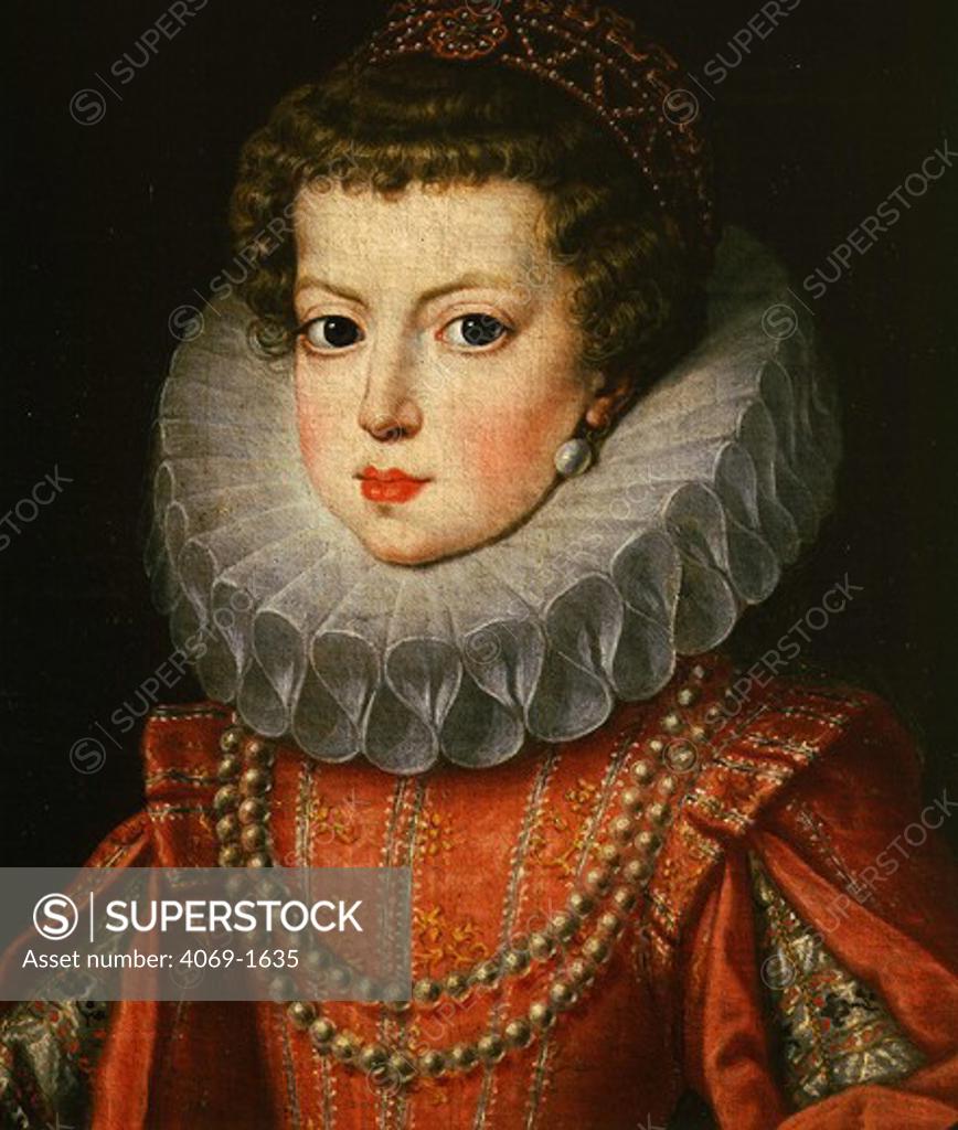 Stock Photo: 4069-1635 ELIZABETH of France (Elizabeth de Bourbon, daughter of Henry IV of France), 1602-44 Queen of Spain, wife of Philip IV of Spain (1602-1644)