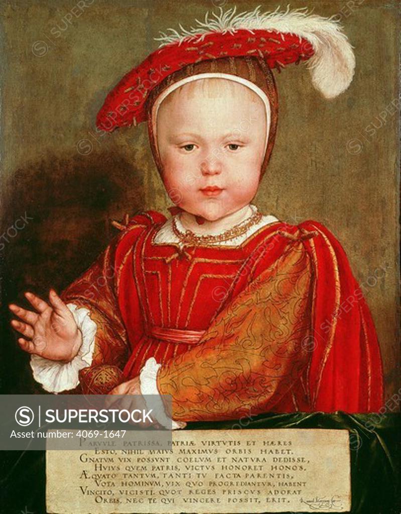 Stock Photo: 4069-1647 King EDWARD VI, 1537-1553, of England and Ireland, 1547-1553, as a child
