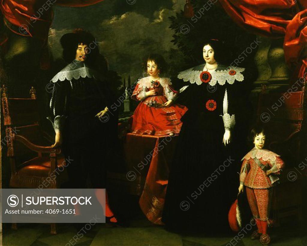 Stock Photo: 4069-1651 Family of FRANCESCO I Duke of Este, 1610-58, Italian prince