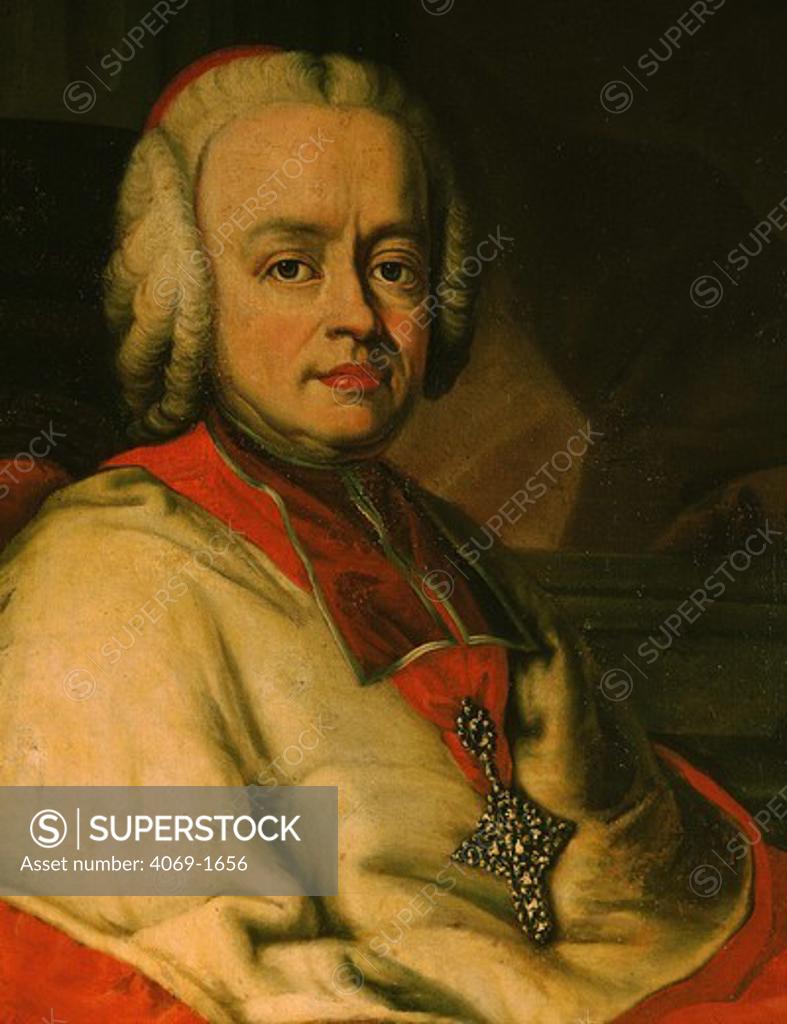 Stock Photo: 4069-1656 Prince Bishop Leopold Freiherr von Firmian, patron of Mozart, 18th century, detail