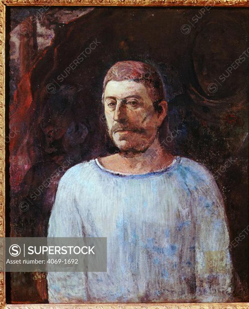 Stock Photo: 4069-1692 Self Portrait by PAUL GAUGUIN 1848-1903 near Golgotha