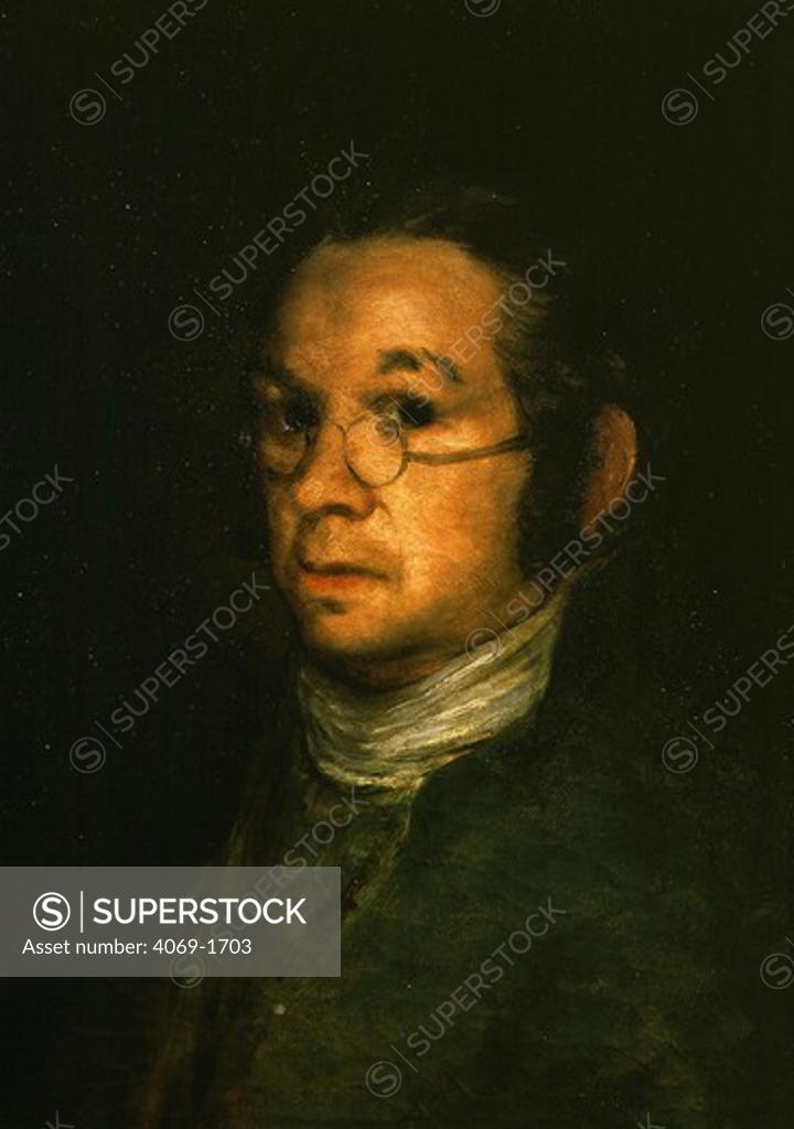 Stock Photo: 4069-1703 Self portrait wearing spectacles c.1798