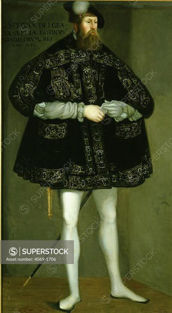 Stock Photo: 4069-1706 King GUSTAVUS I Vasa 1496-1560 of Sweden, painted 1542