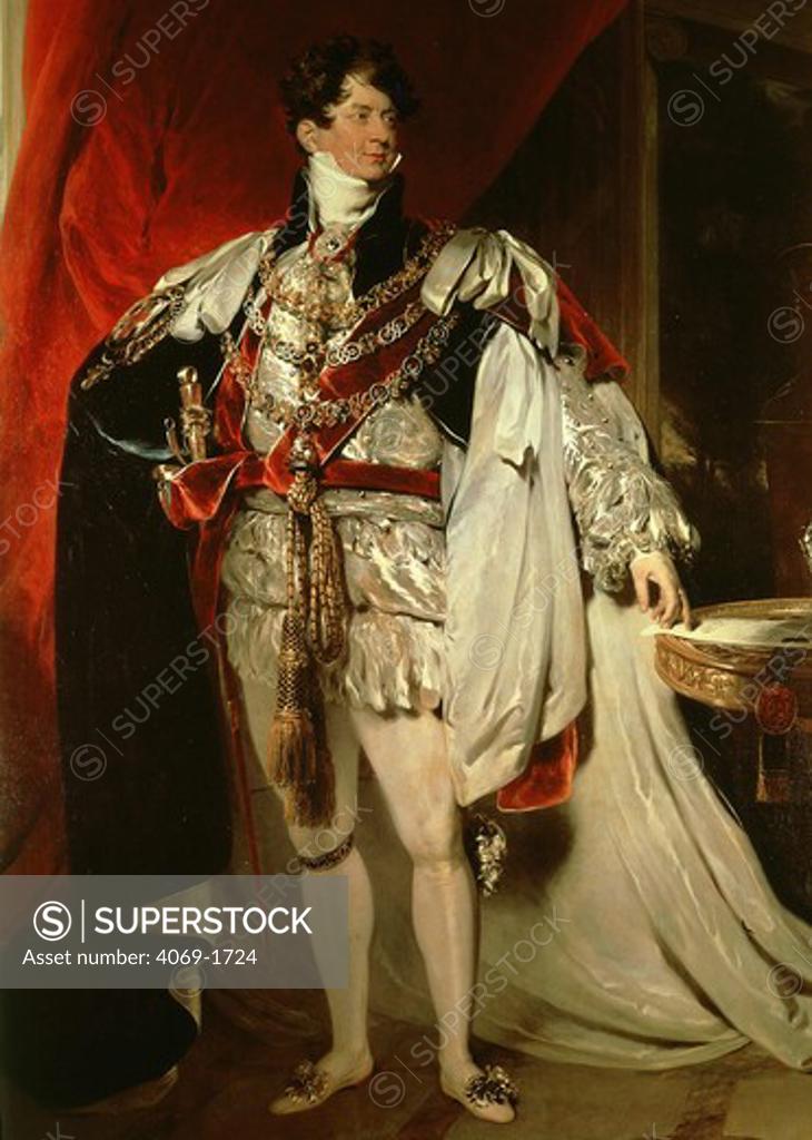 Stock Photo: 4069-1724 King GEORGE IV of England, 1762-1830, reigned 1820 - 30, Prince Regent from 1811 due to his father's madness