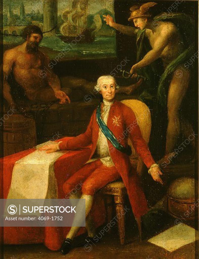 Stock Photo: 4069-1752 Jose MONINO, 1728-1808, Count of Floridablanca, lawyer, politician, Spanish ambassador