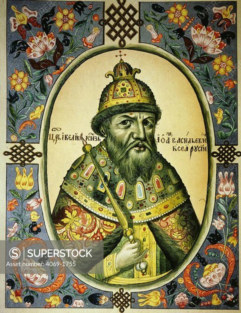 Stock Photo: 4069-1755 Tsar IVAN IV, the Terrible, 1530-84, engraving