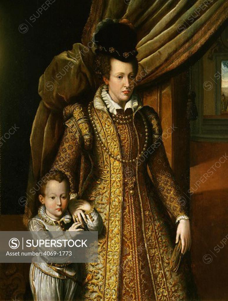 Stock Photo: 4069-1773 JOAN of Austria 1548-78 and son Don Filippo 1577-82
