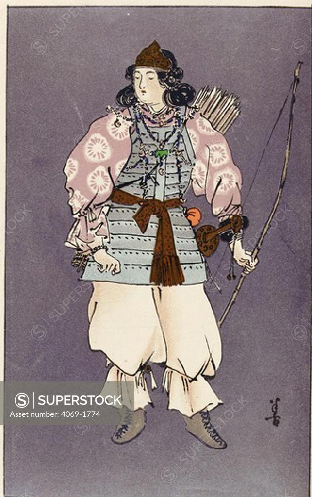 Stock Photo: 4069-1774 Empress JINGO of Japan, c. 170 - c. 269 AD, conducted expedition to Korea in 200 AD